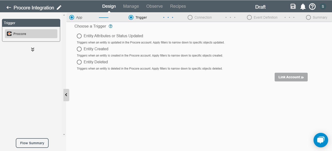 Triggers for Procore on RoboMQ Connect