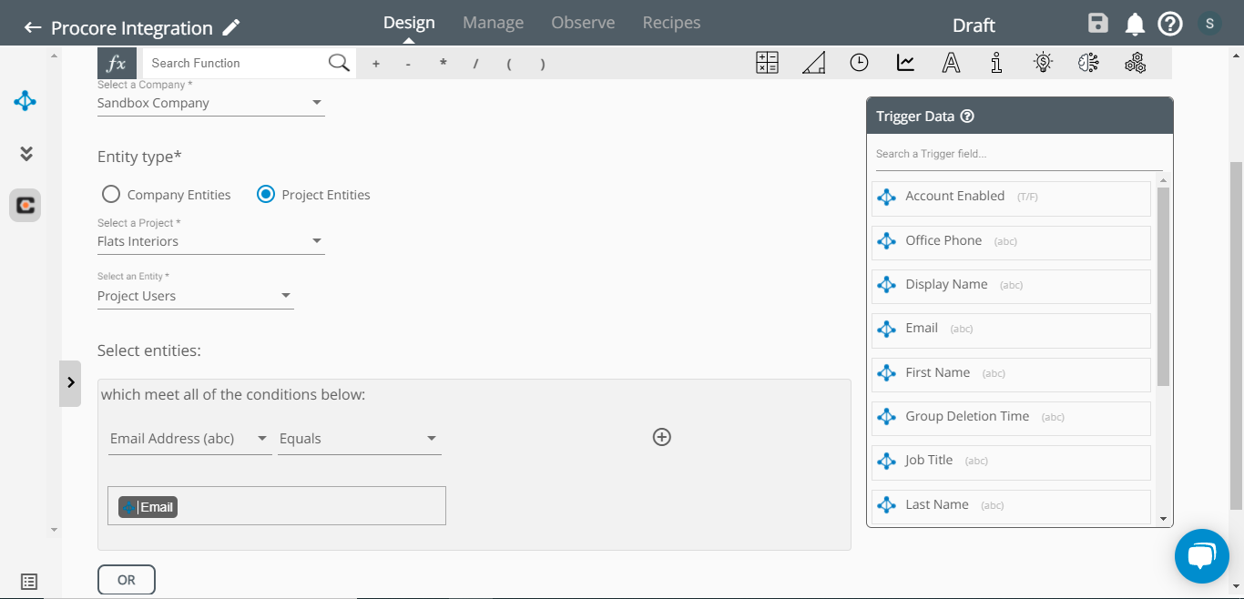 Delete Entity Action for Procore on Connect iPaaS