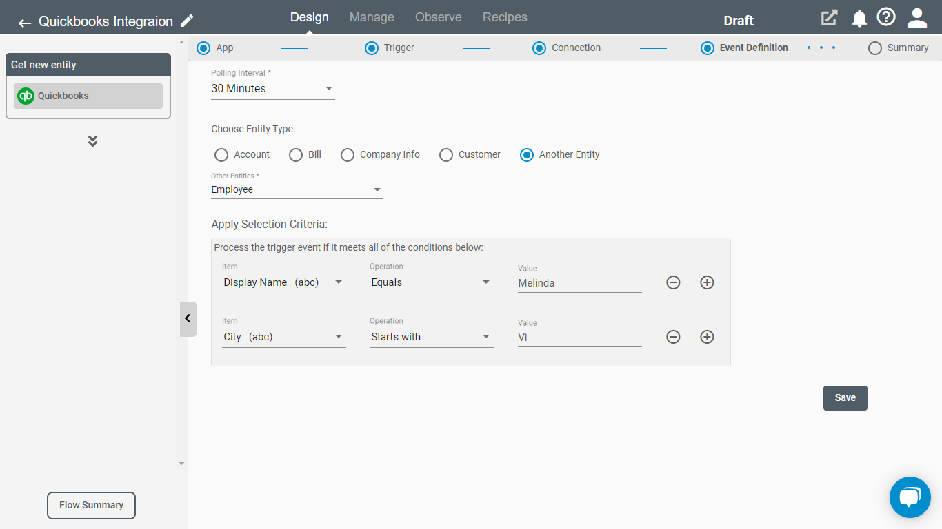 Event Filters for QuickBooks