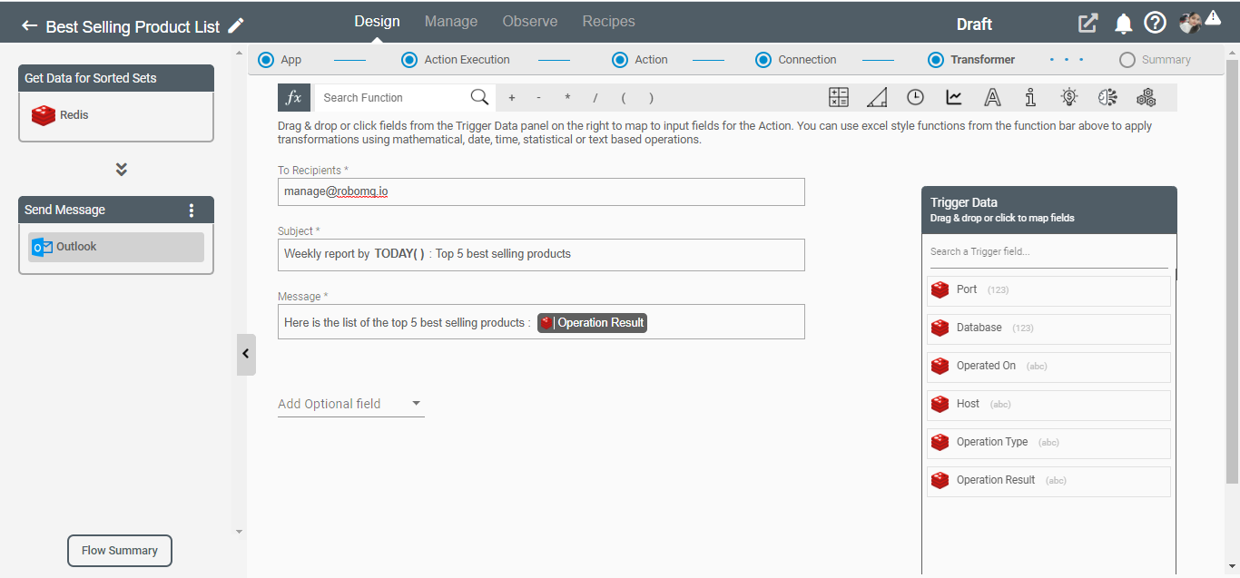 Data Mapping on Redis application