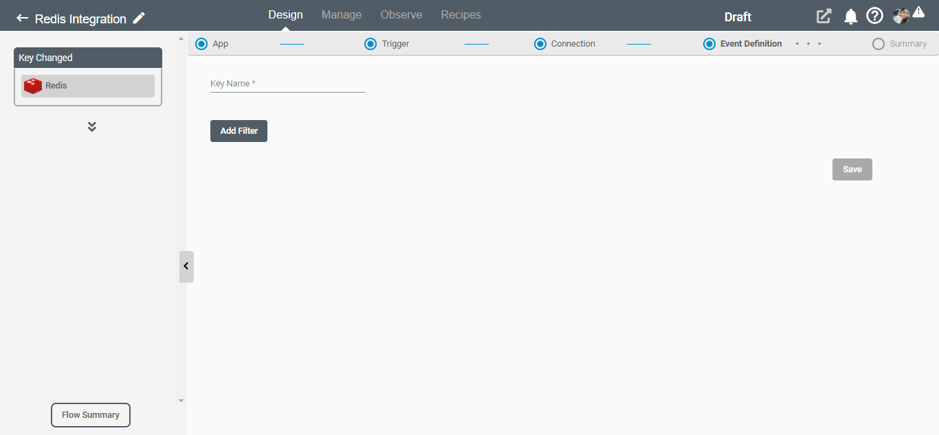  Get Data for Key Changed as a Trigger in Redis Application on Connect iPaaS