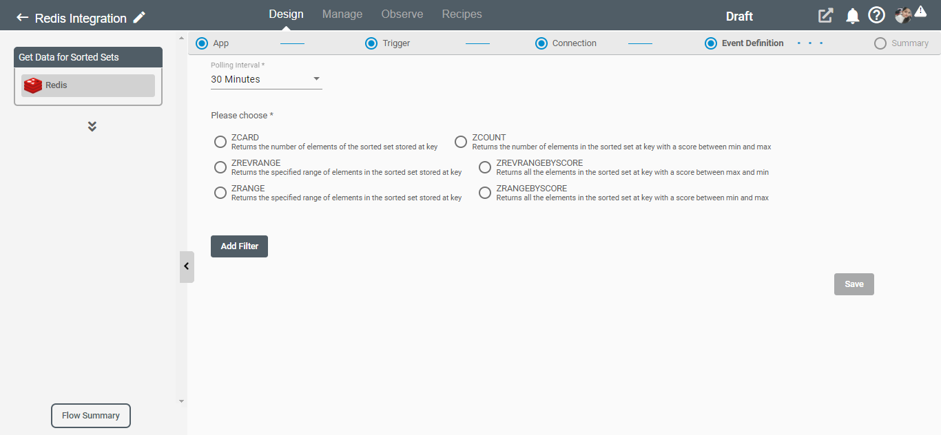  Get Data for Hash as a Trigger in Redis Application on Connect iPaaS