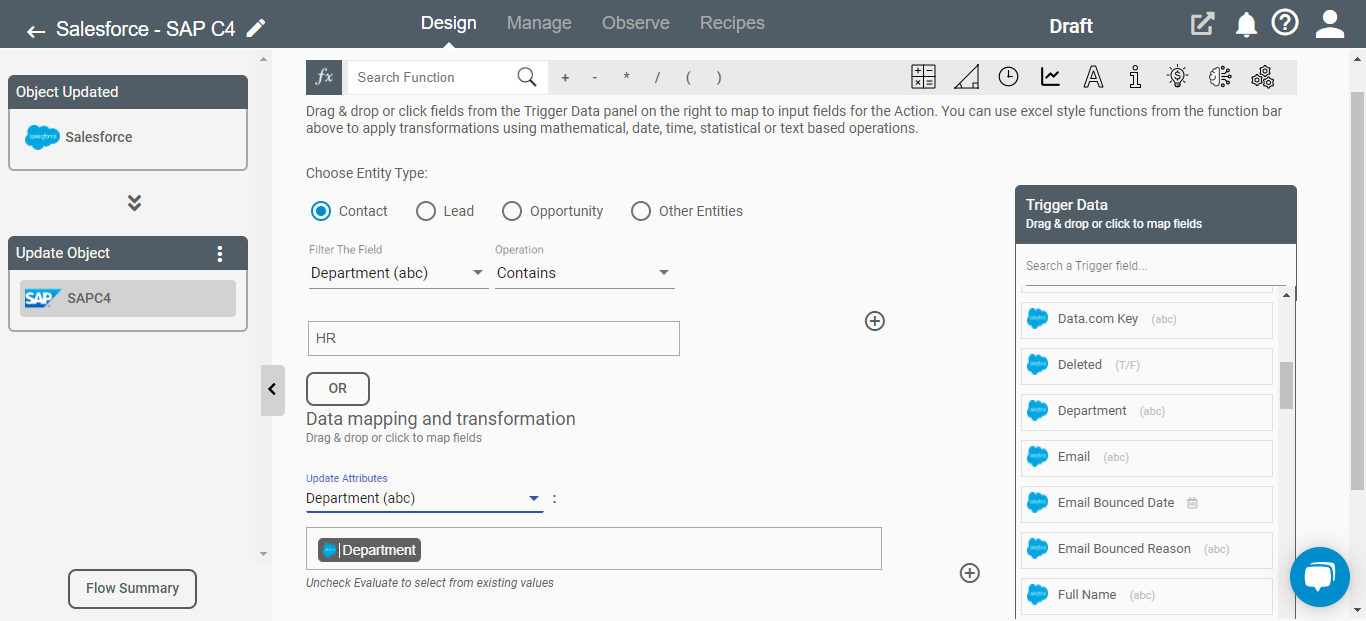 SAP C4 Update Object