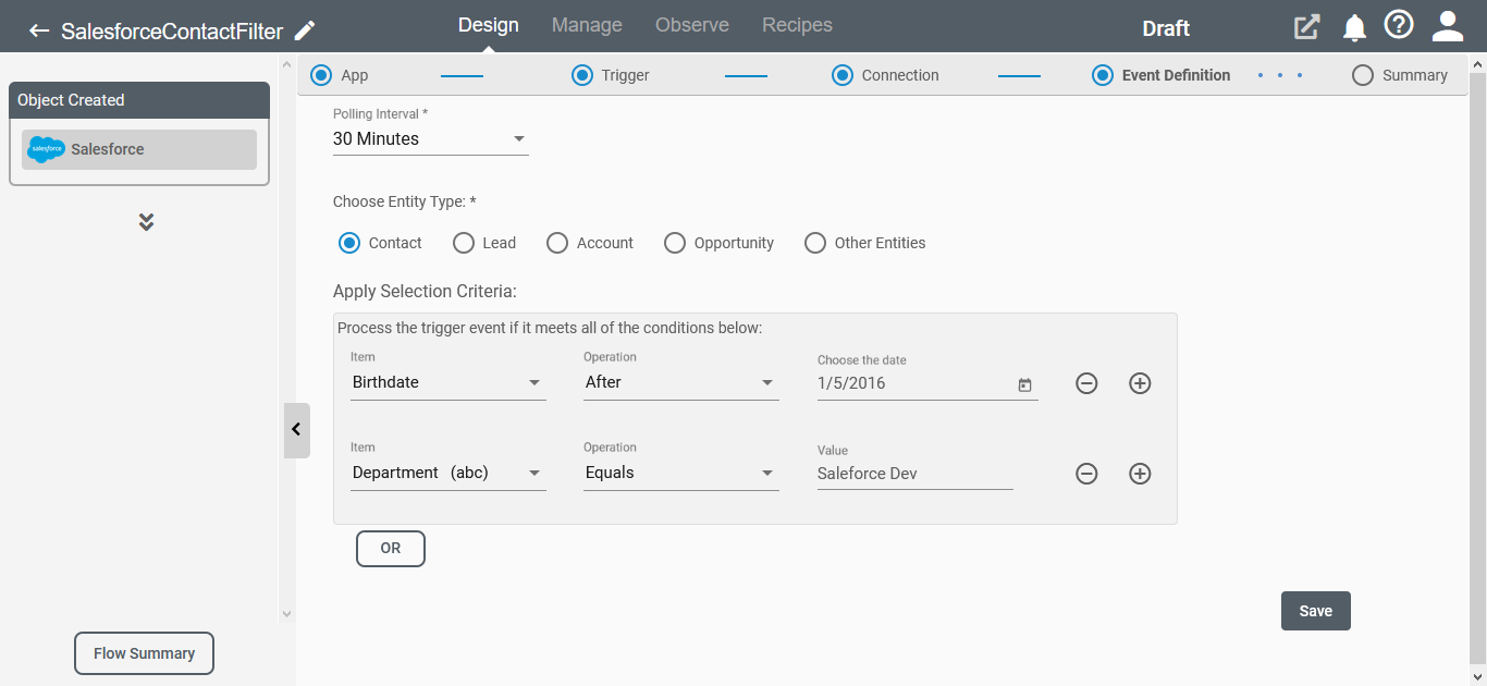 Event Filters for Salesforce