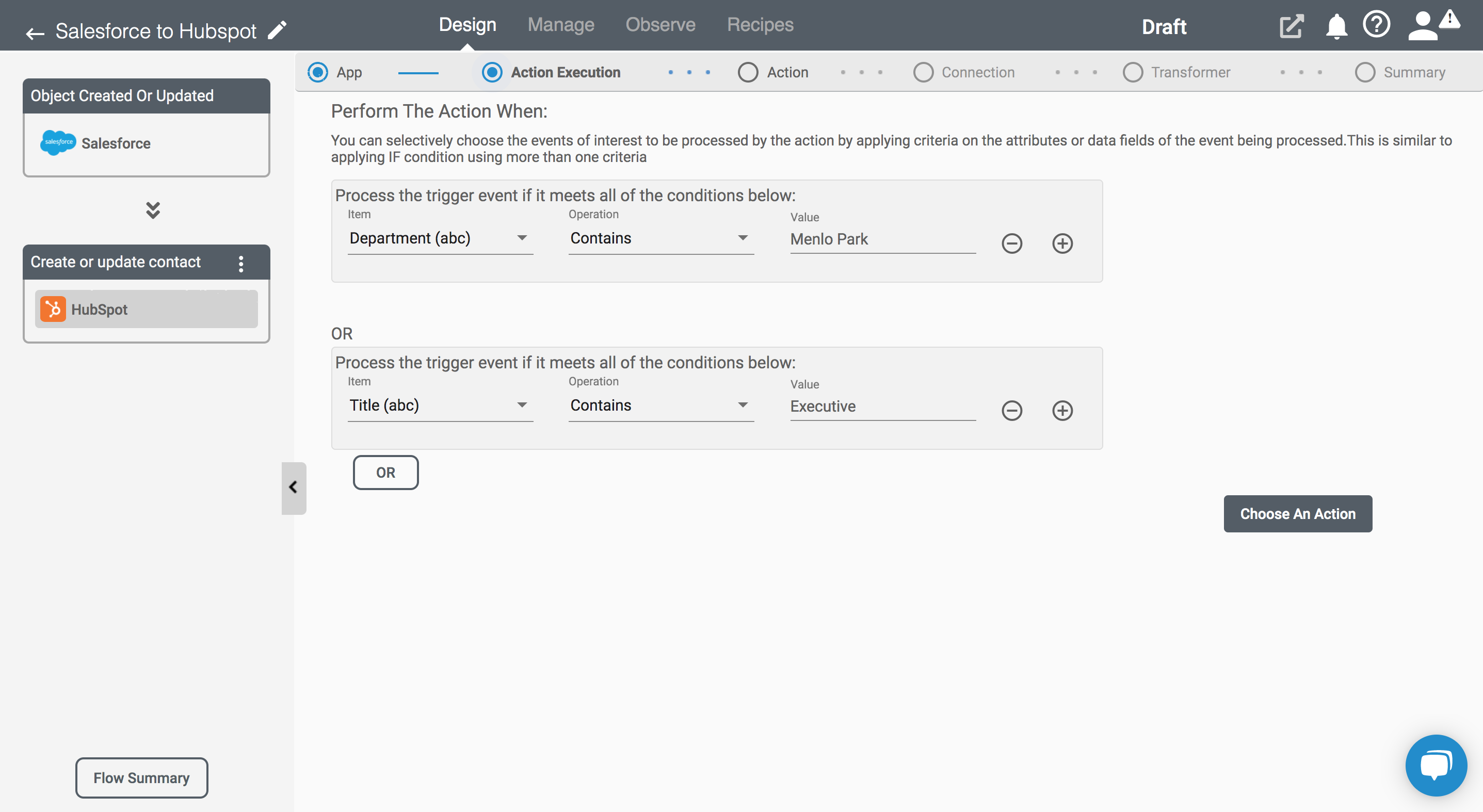 Conditional process with Salesforce trigger