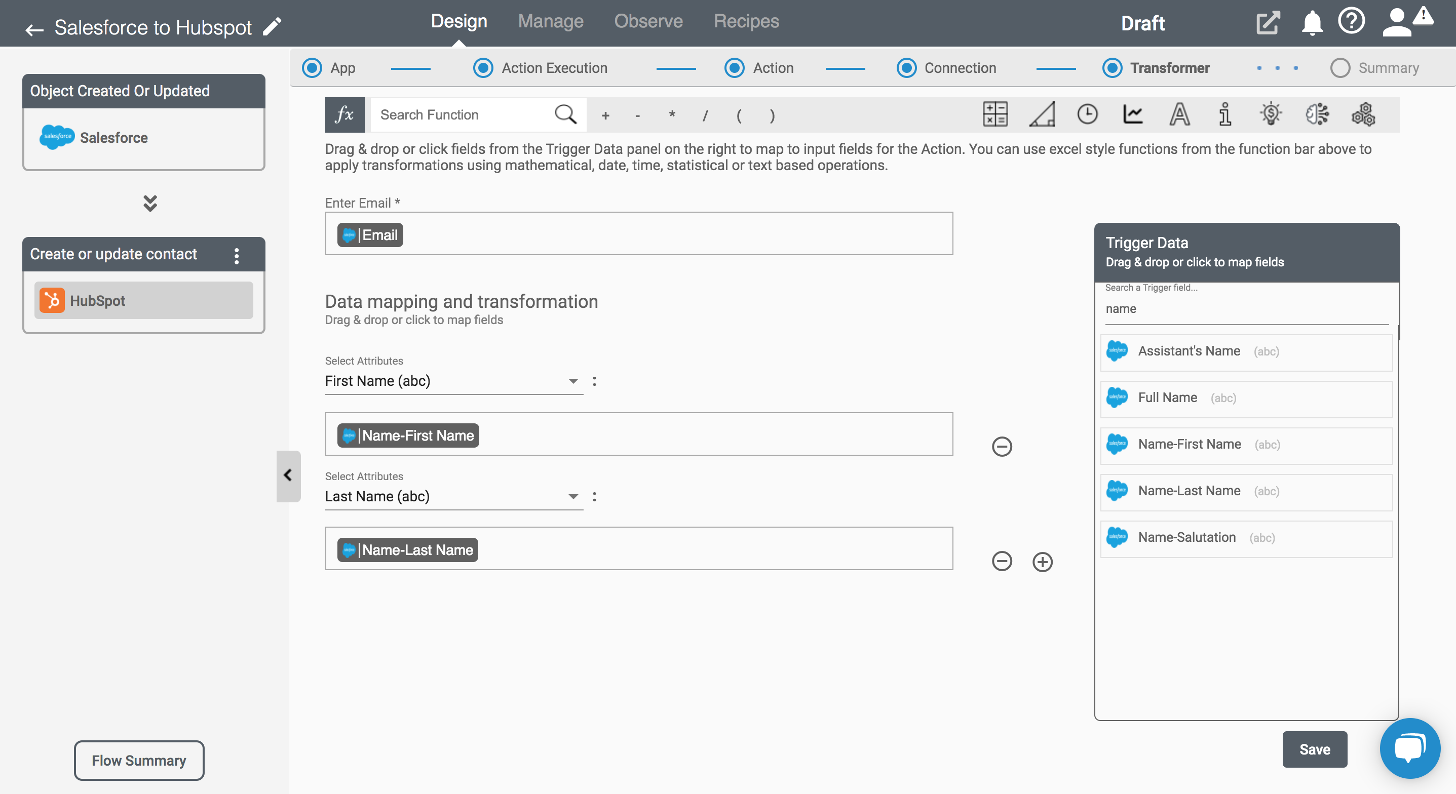 Data Mapping on Salesforce application