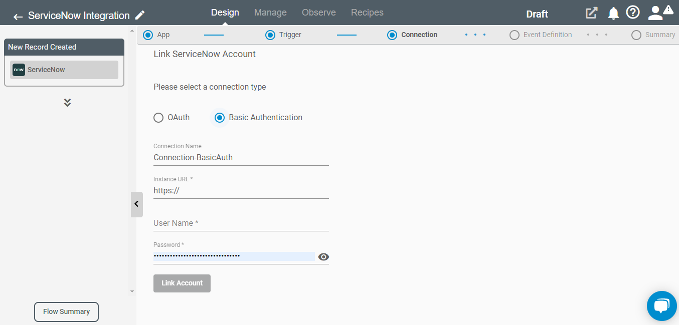 ServiceNow Basic Authentication