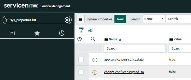 ServiceNow System properties