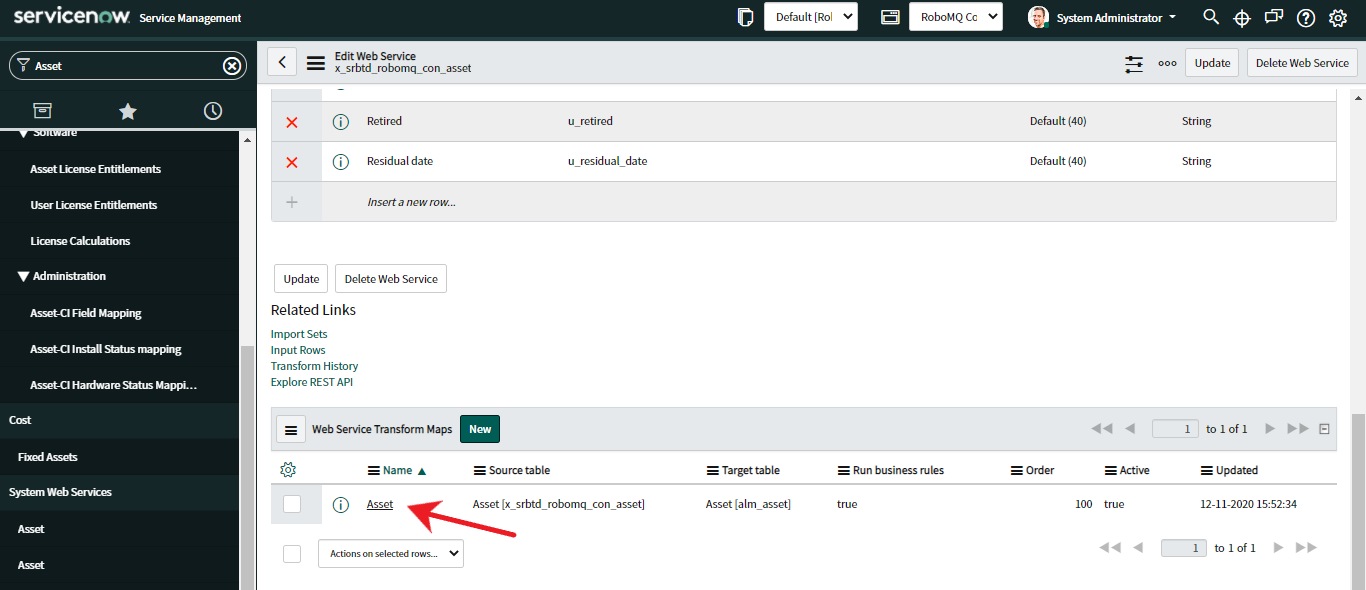 Web Service Transform Map