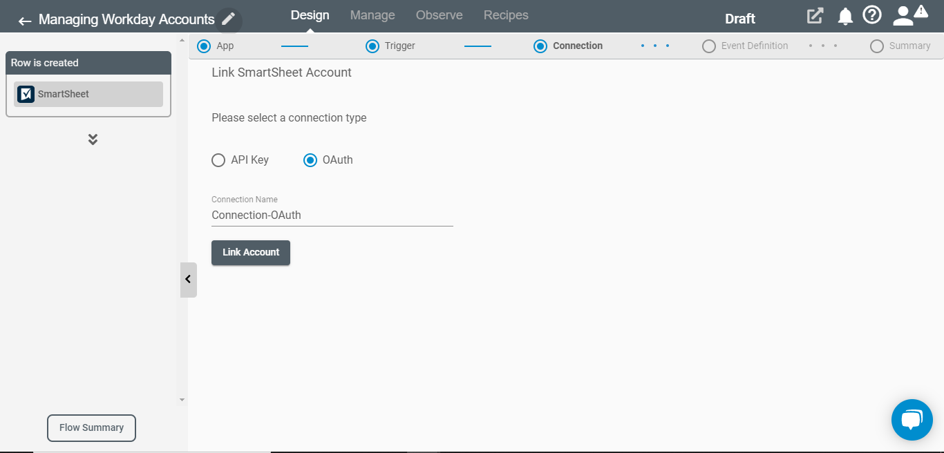 Create a Smartsheet Connection