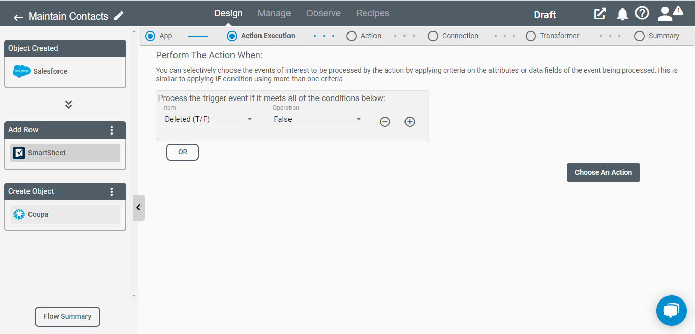 Smartsheet execution condition