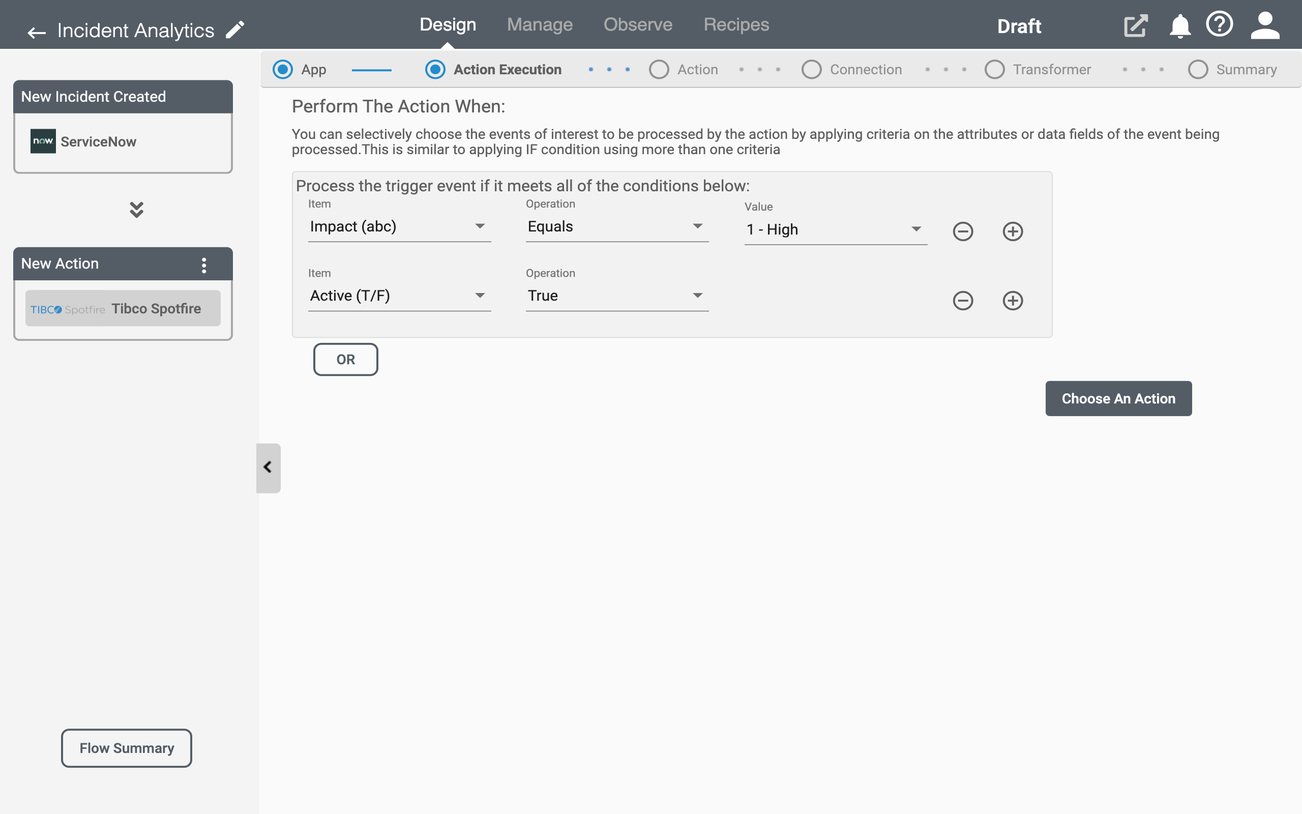 Conditional Processing for Tibco Spotfire in Connect iPaaS