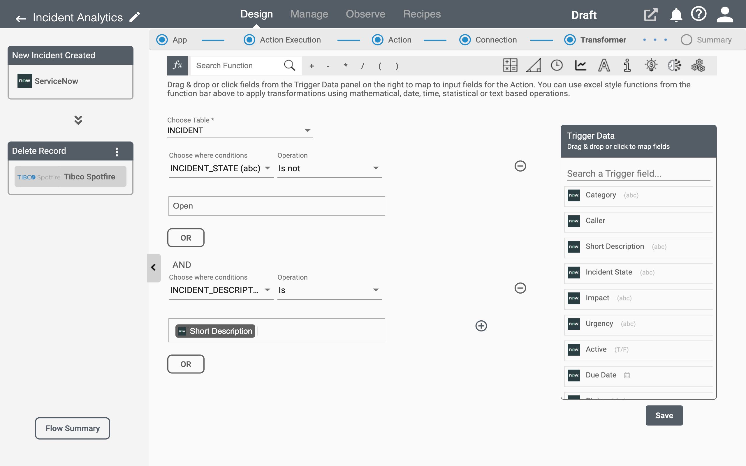 Tibco Spotfire Delete Data from a Dataset