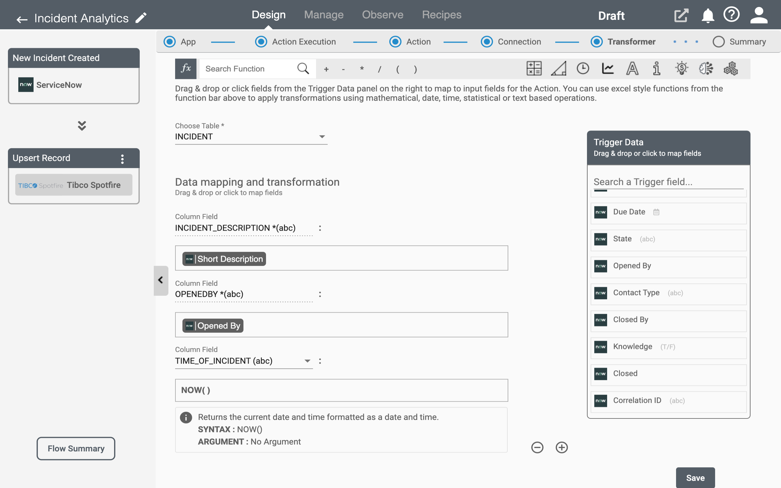 Tibco Spotfire Upsert record