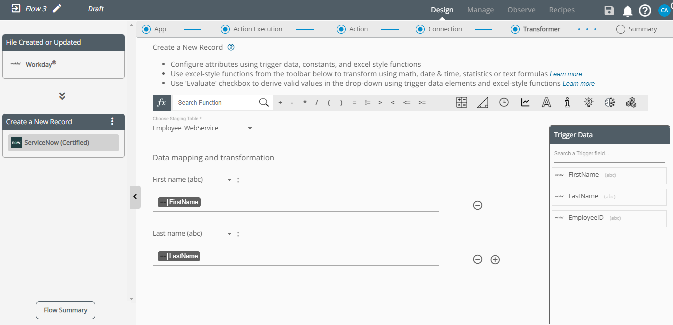 Column Headers present as Object to be mapped