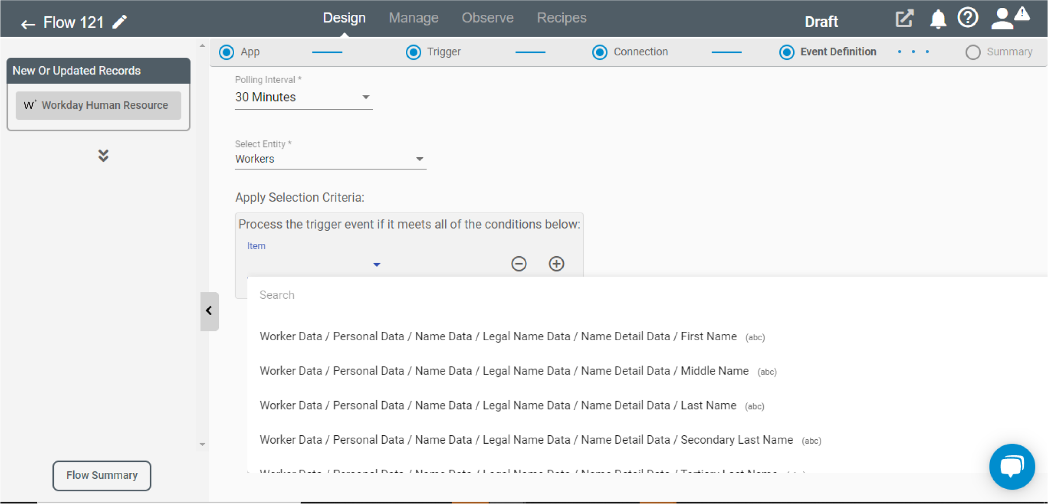 Workday HRM Event Filters
