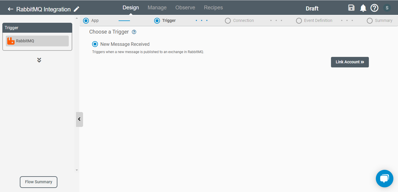 Trigger for RabbitMQ Application on Connect iPaaS