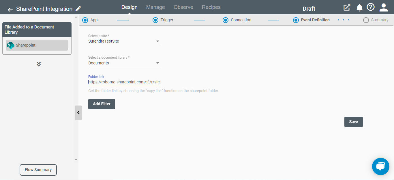 Setting up SharePoint Trigger on Connect iPaaS