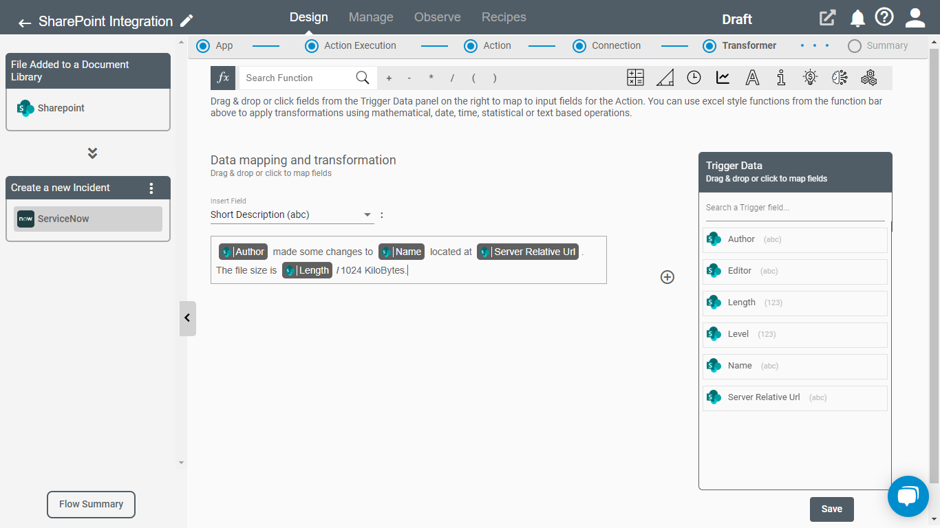 Data Mapping on SharePoint application