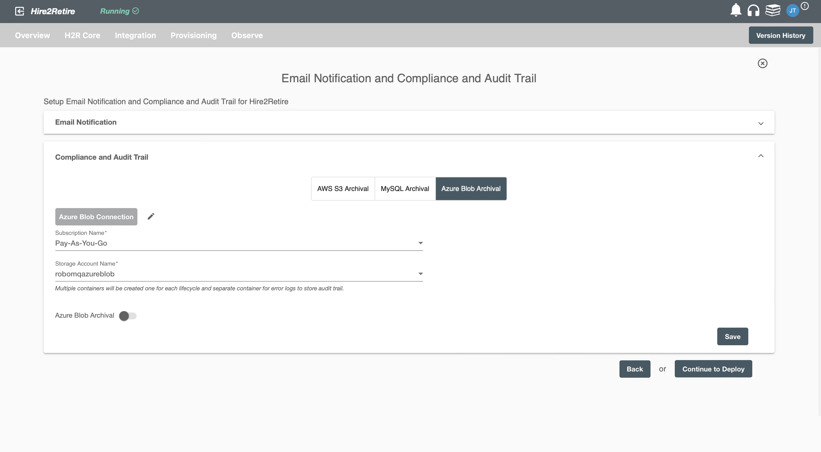 AWS S3 Compliance and Audit Trail setting on flow deployment