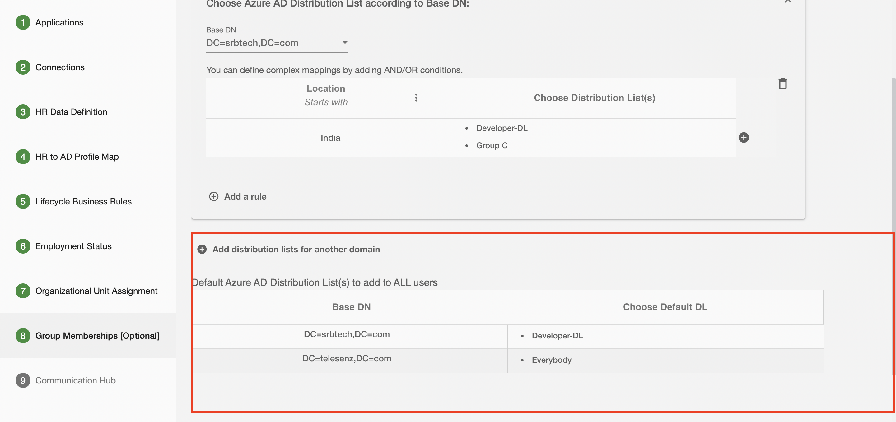 Default Azure AD Distribution ListBox