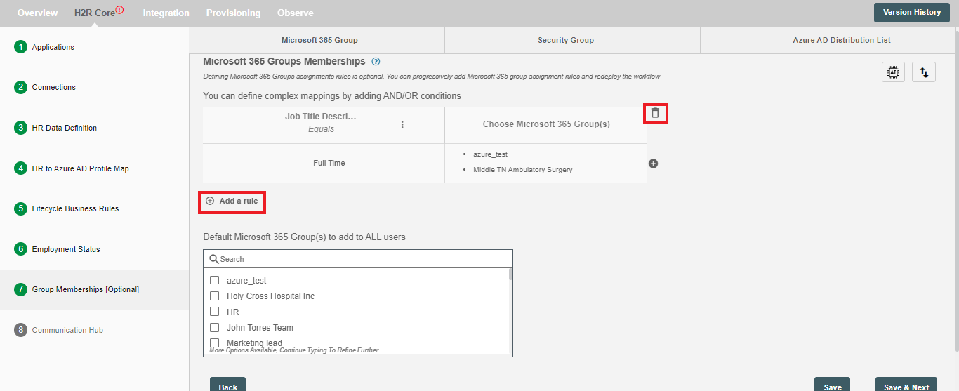 Microsoft 365 Groups Add and Collapse Button