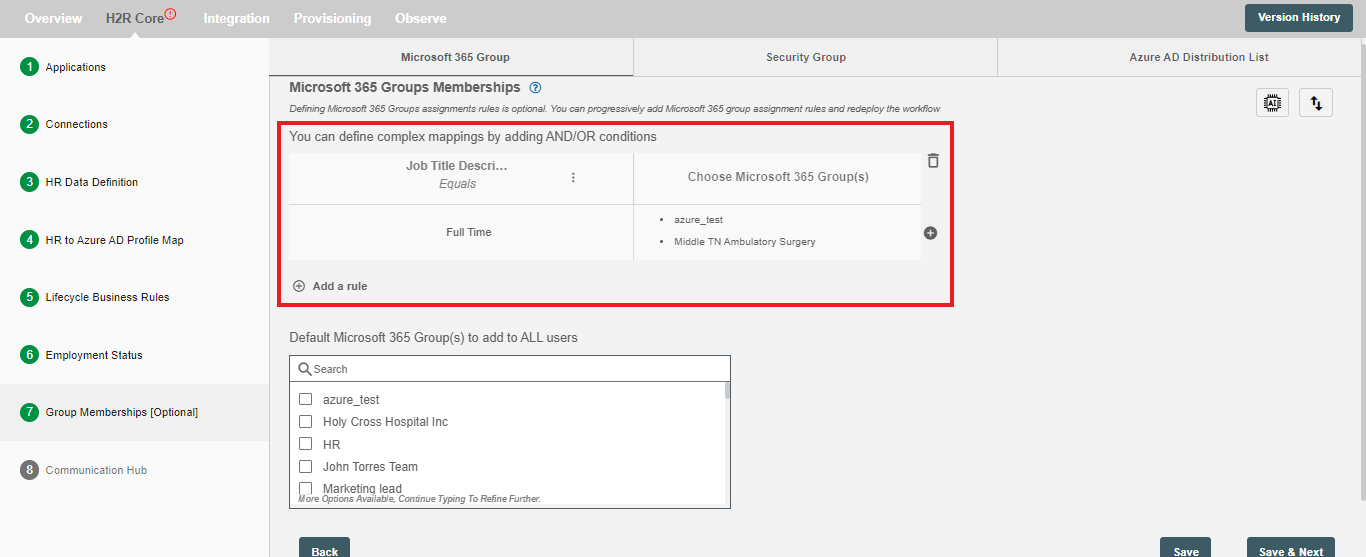 Microsoft 365 Groups Filter example