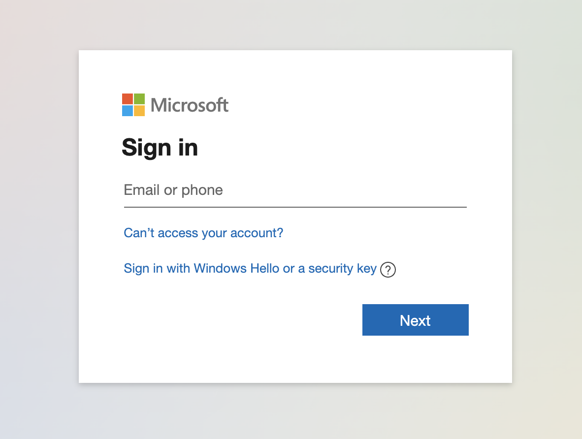 Azure AD Sign In