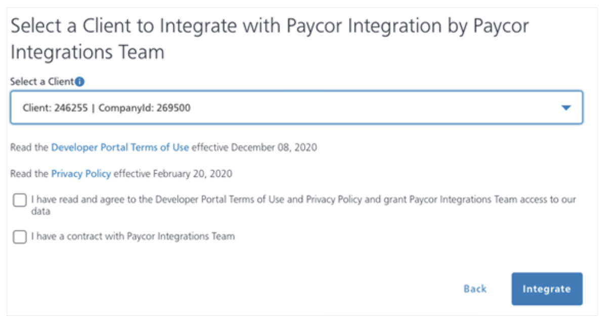 Paycor App Integrate