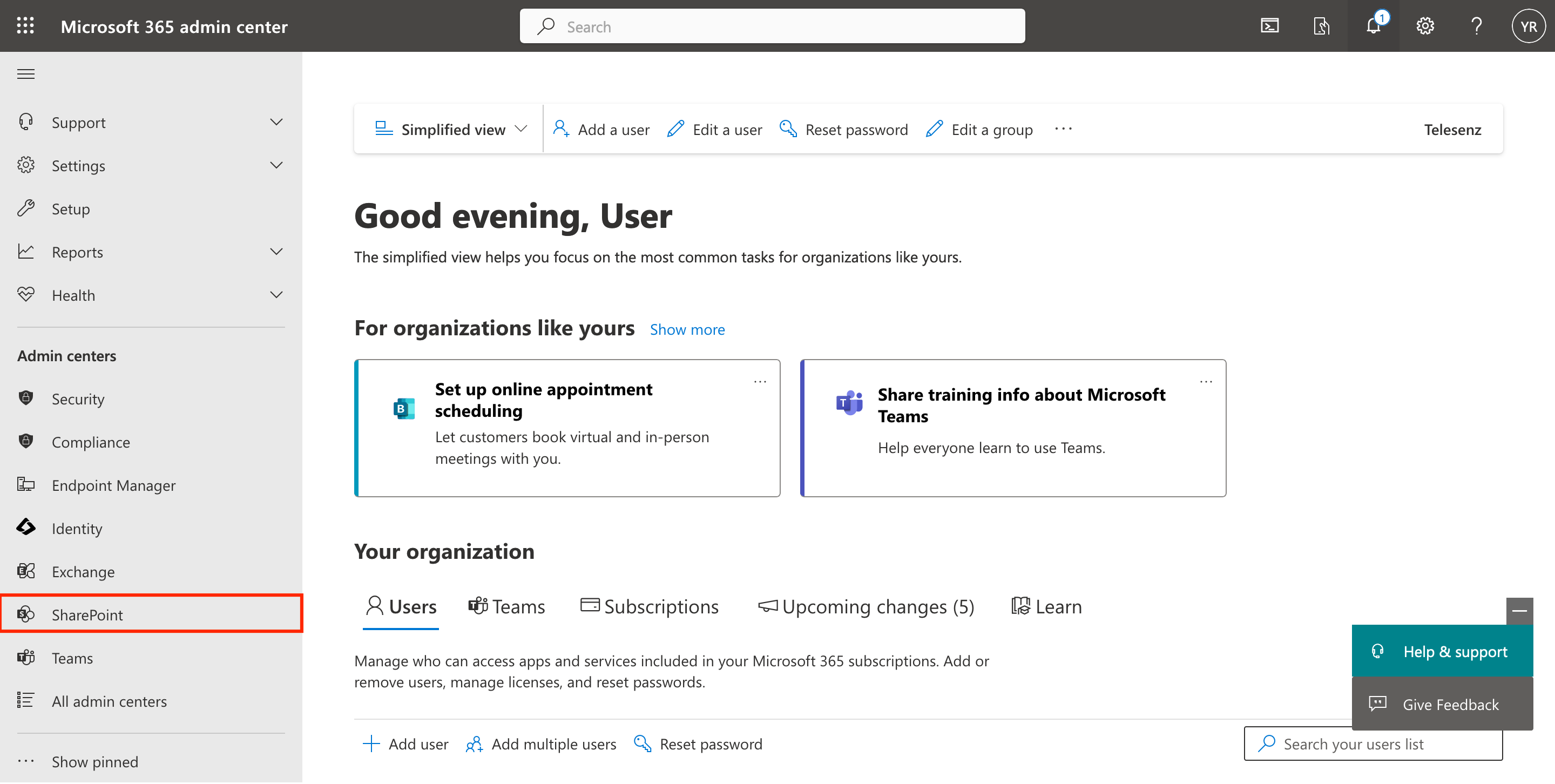 Microsoft Admin Portal