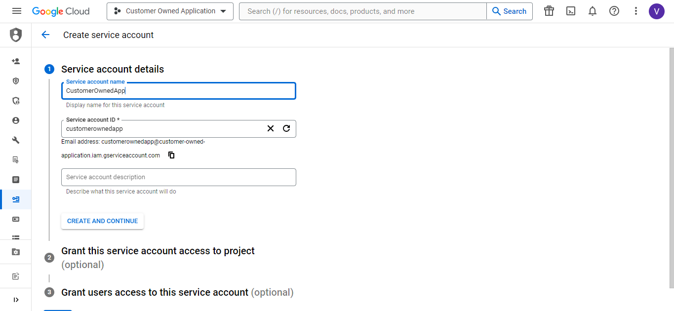 Google Service Account Creation