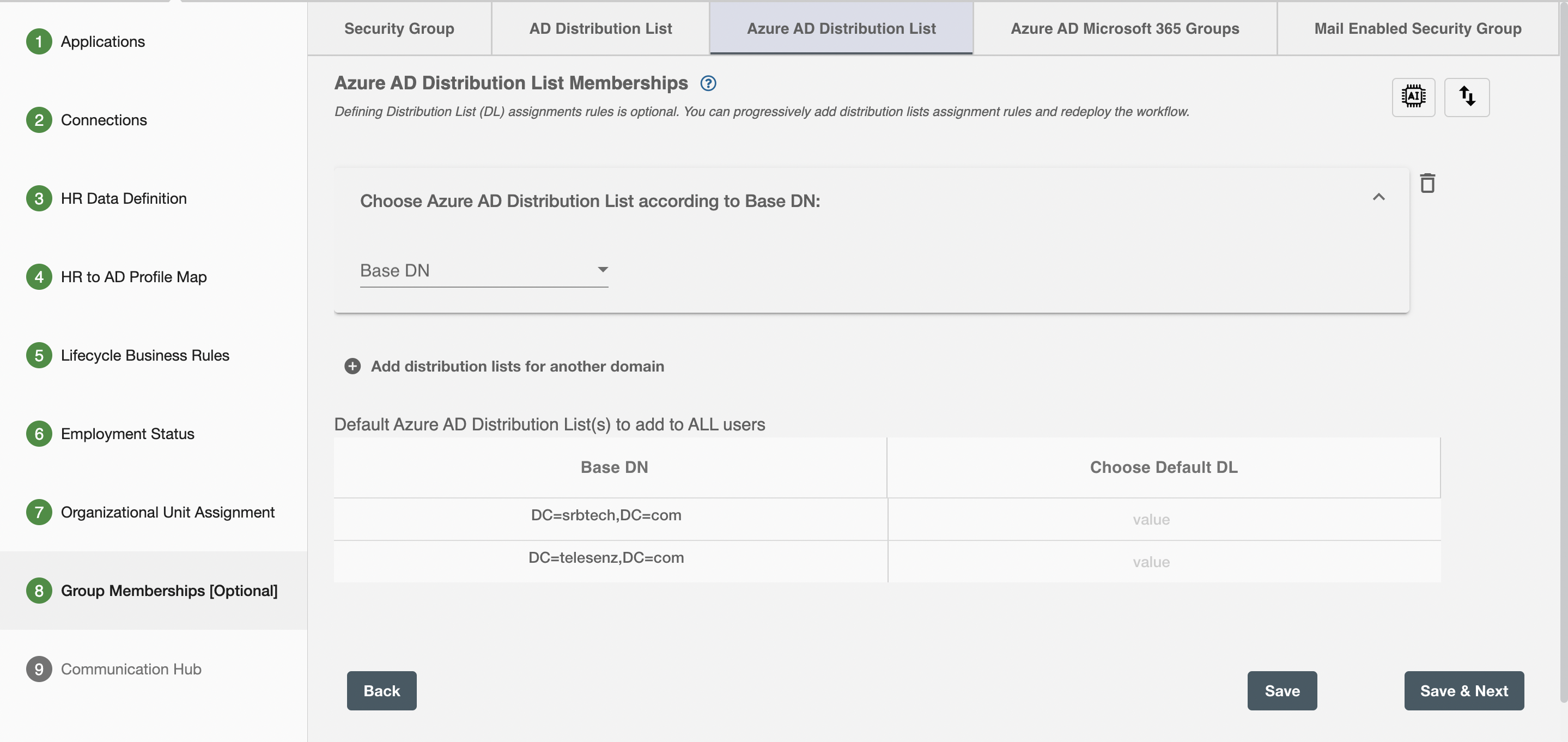 Azure AD Distribution List Assignment Step
