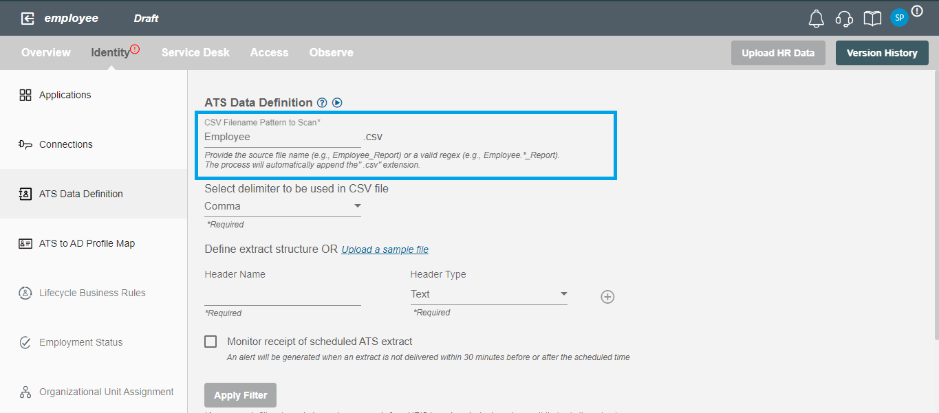 CSV Filename Pattern Scan