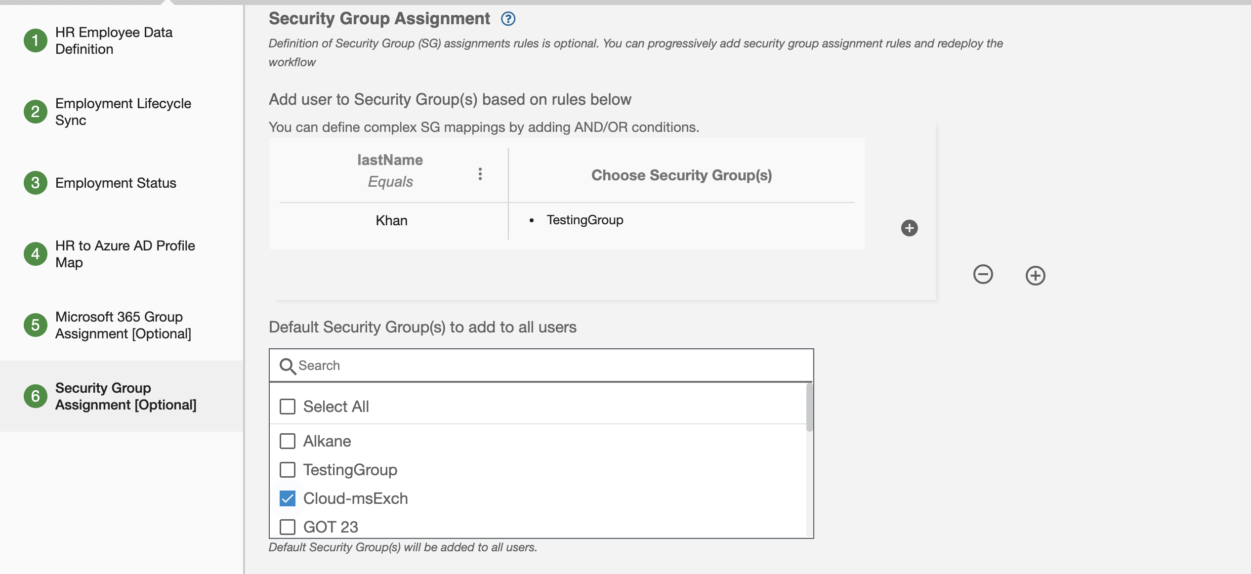 Security Group Assignment