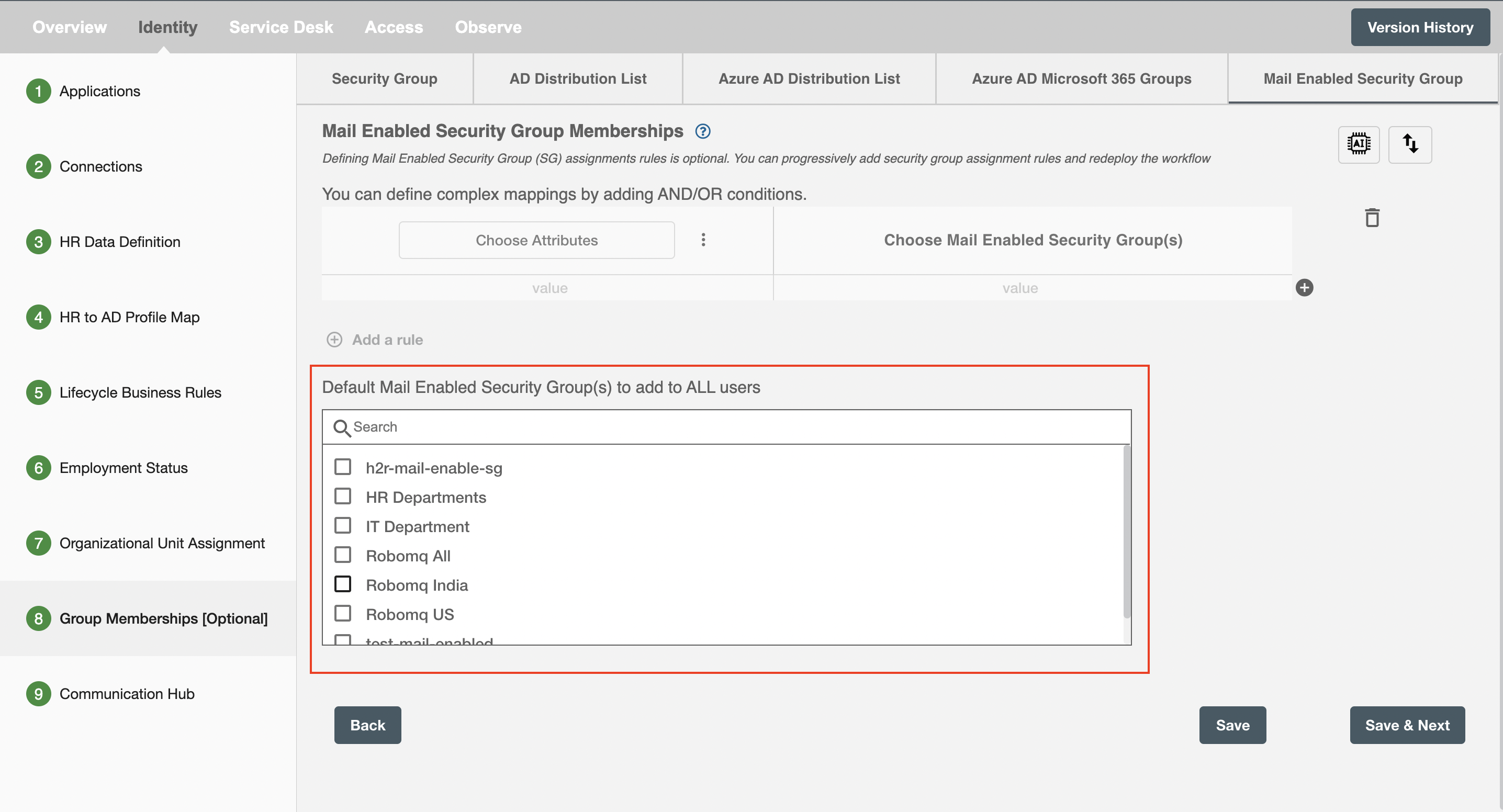 Mail Enabled Security Groups Assignment Step