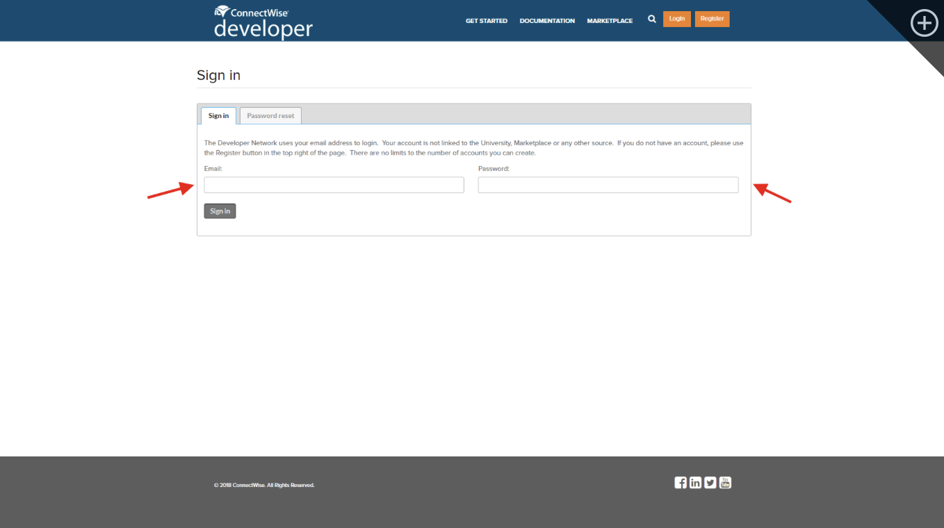 Client ID Developer Page