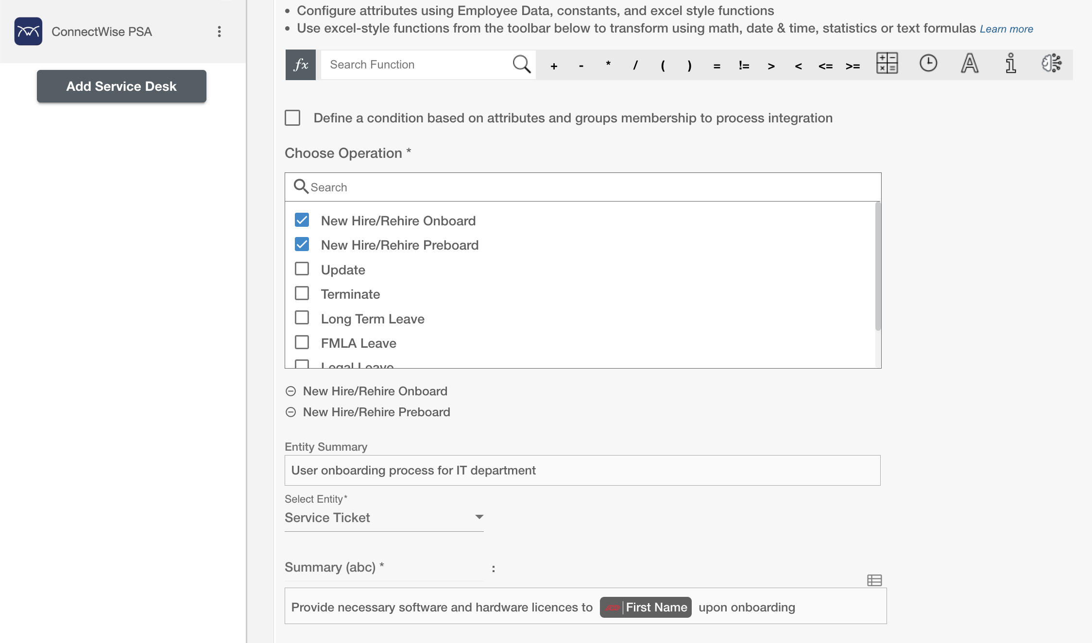 ConnectWise Configure Request