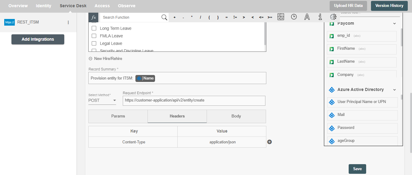 HTTP REST Connector Configure Request