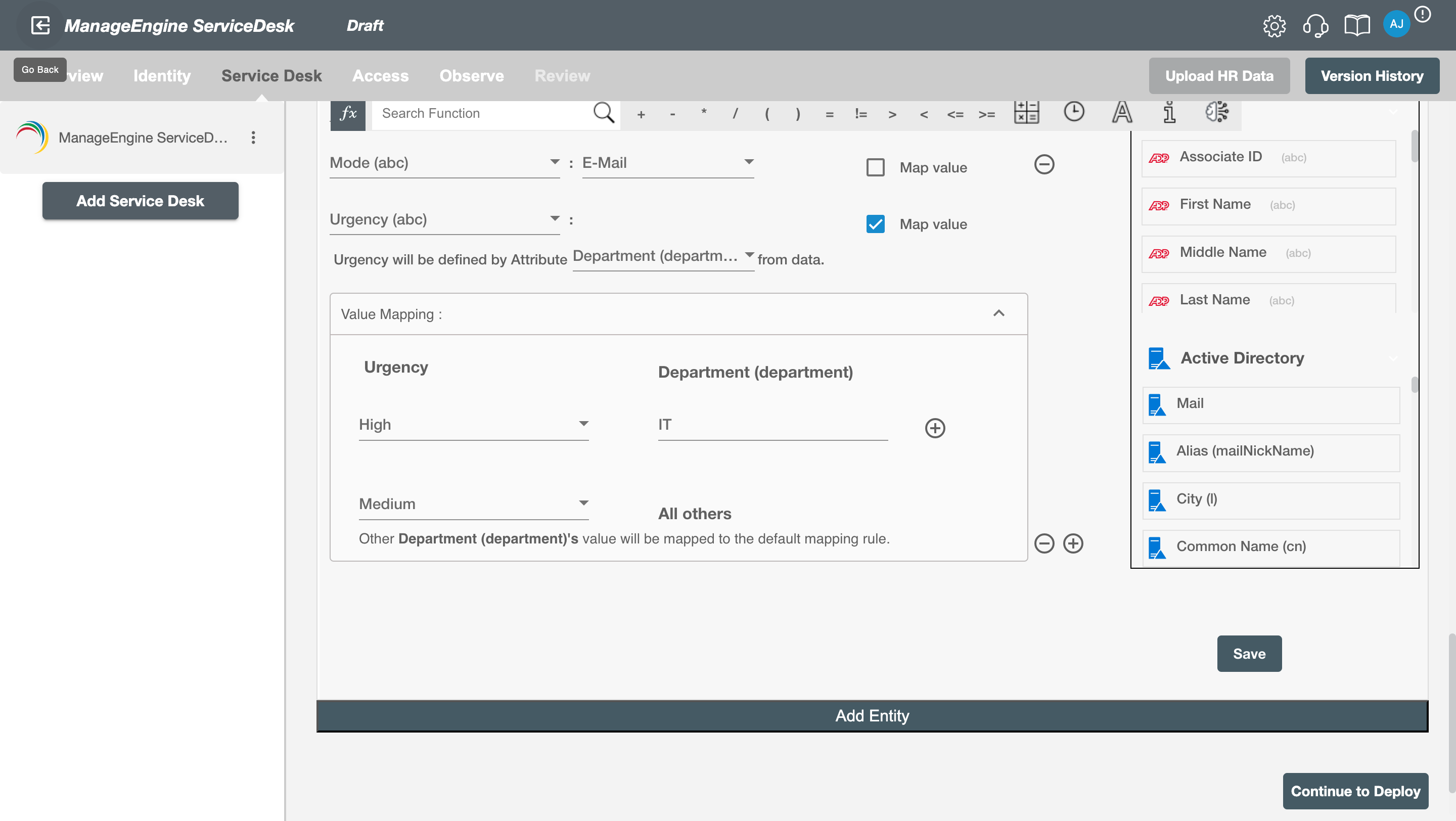 ManageEngine Configure Request