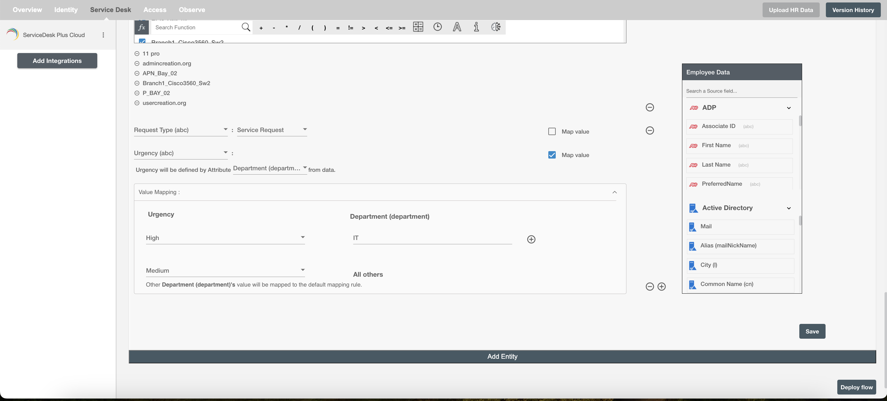 ServiceDesk Configure Request