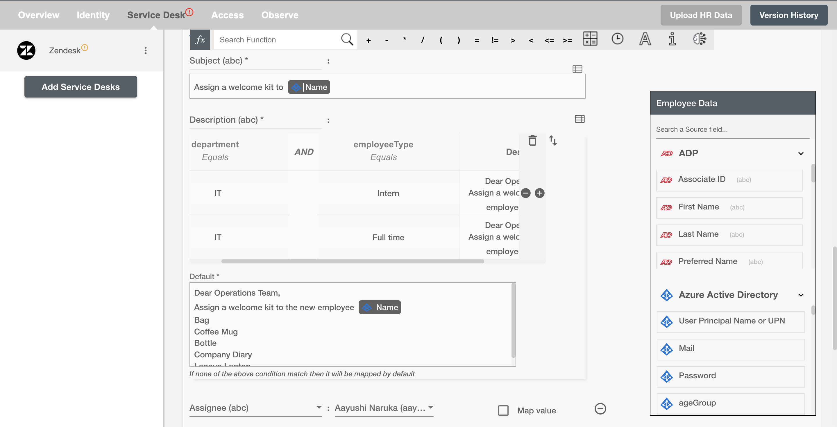 Zendesk Configure Request