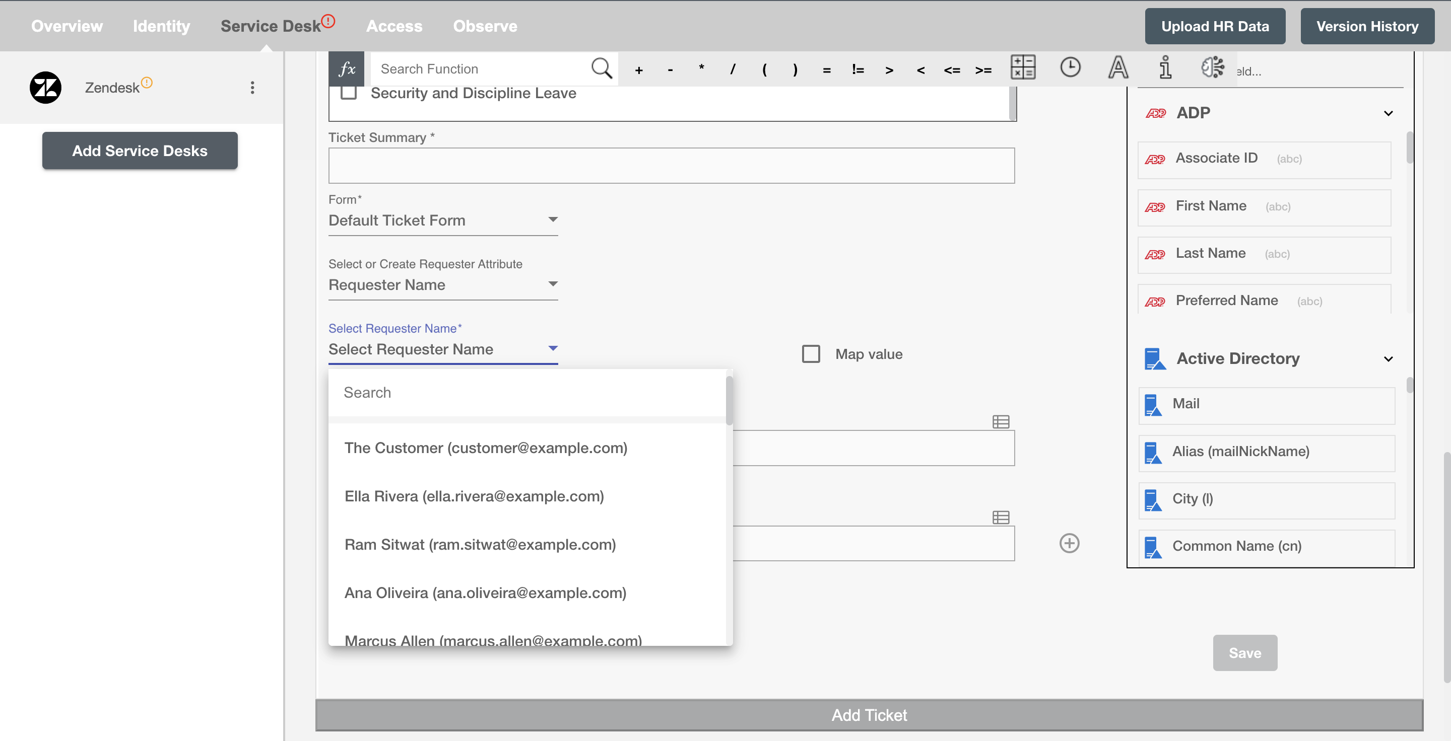 Zendesk Configure Request