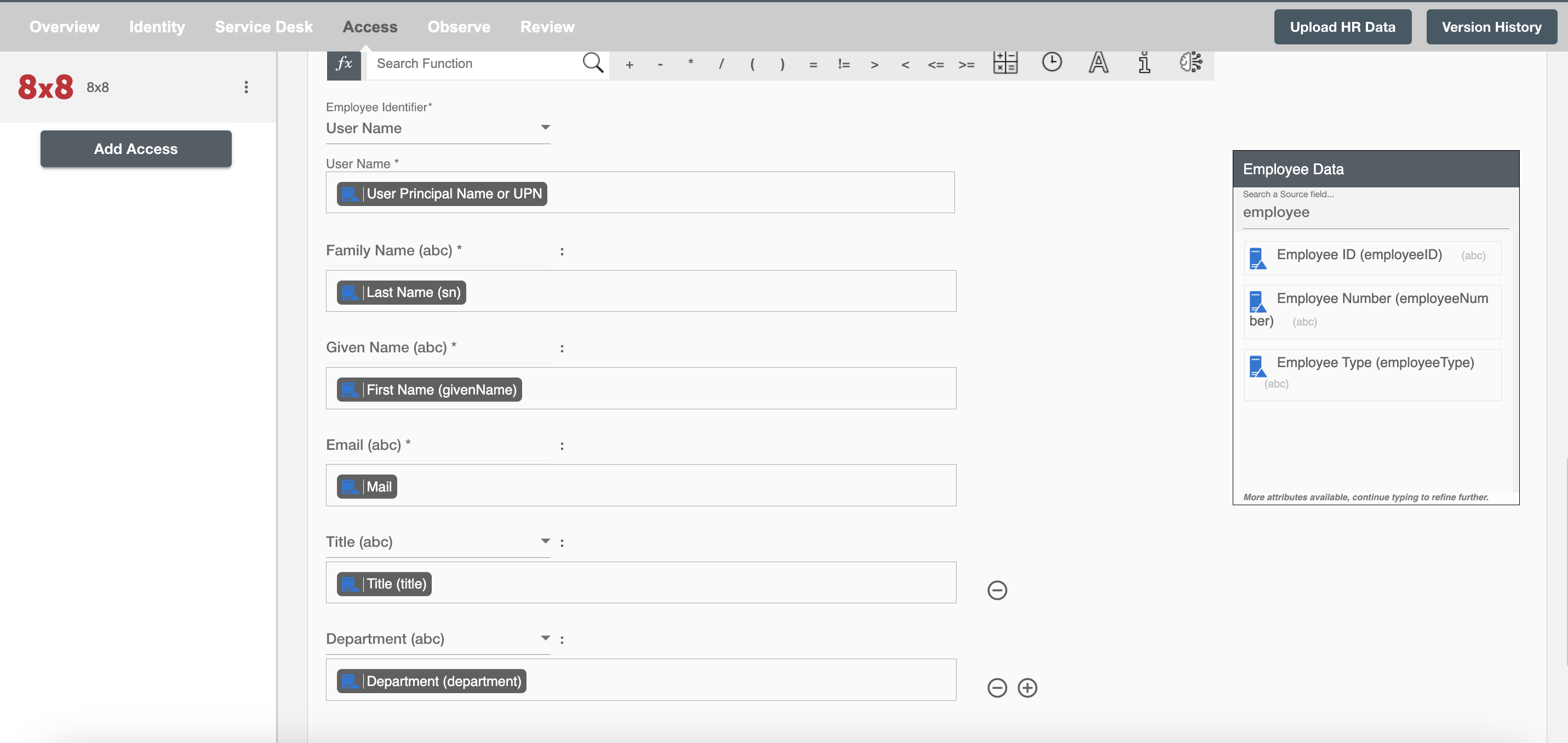 8x8 Form Attributes