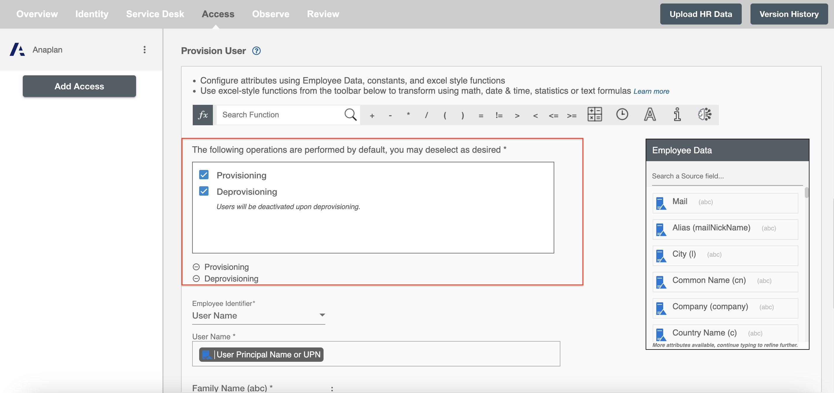 Anaplan Form Operations