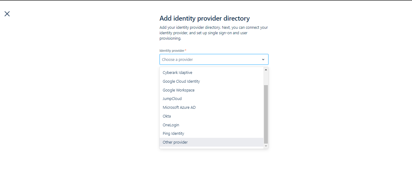 Select Identity Provider