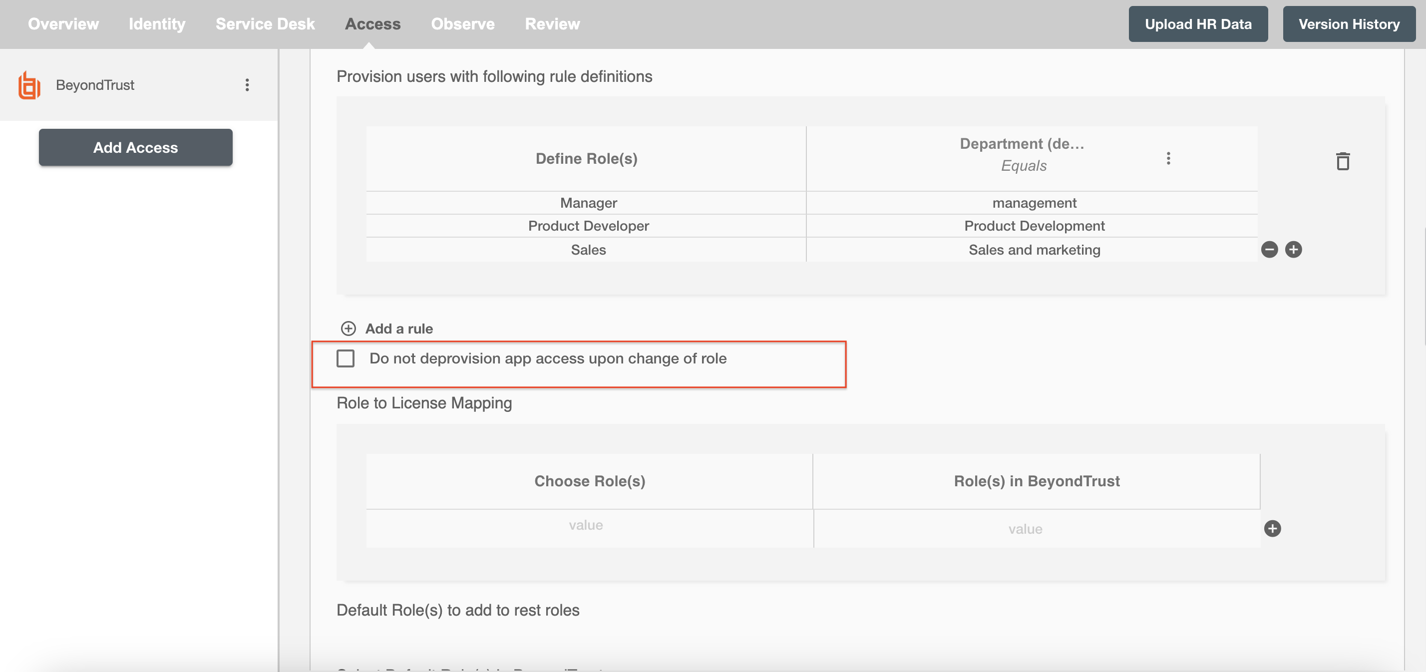 BeyondTrust  ScimManager checkbox