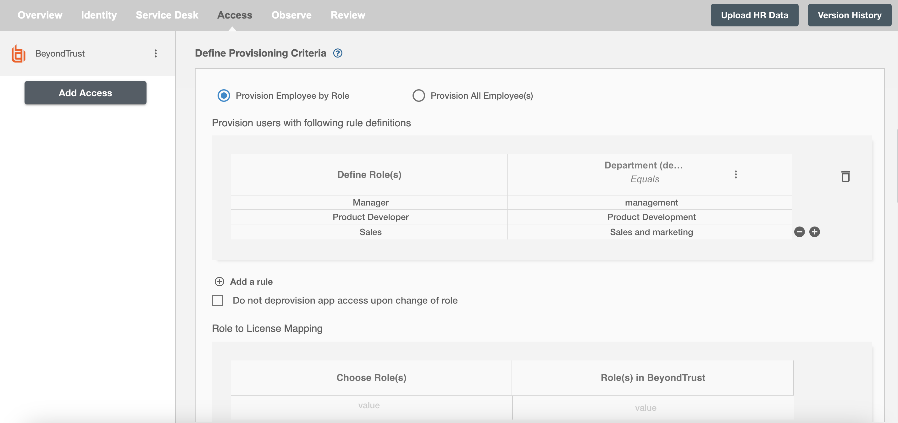 BeyondTrust ScimManager Table1