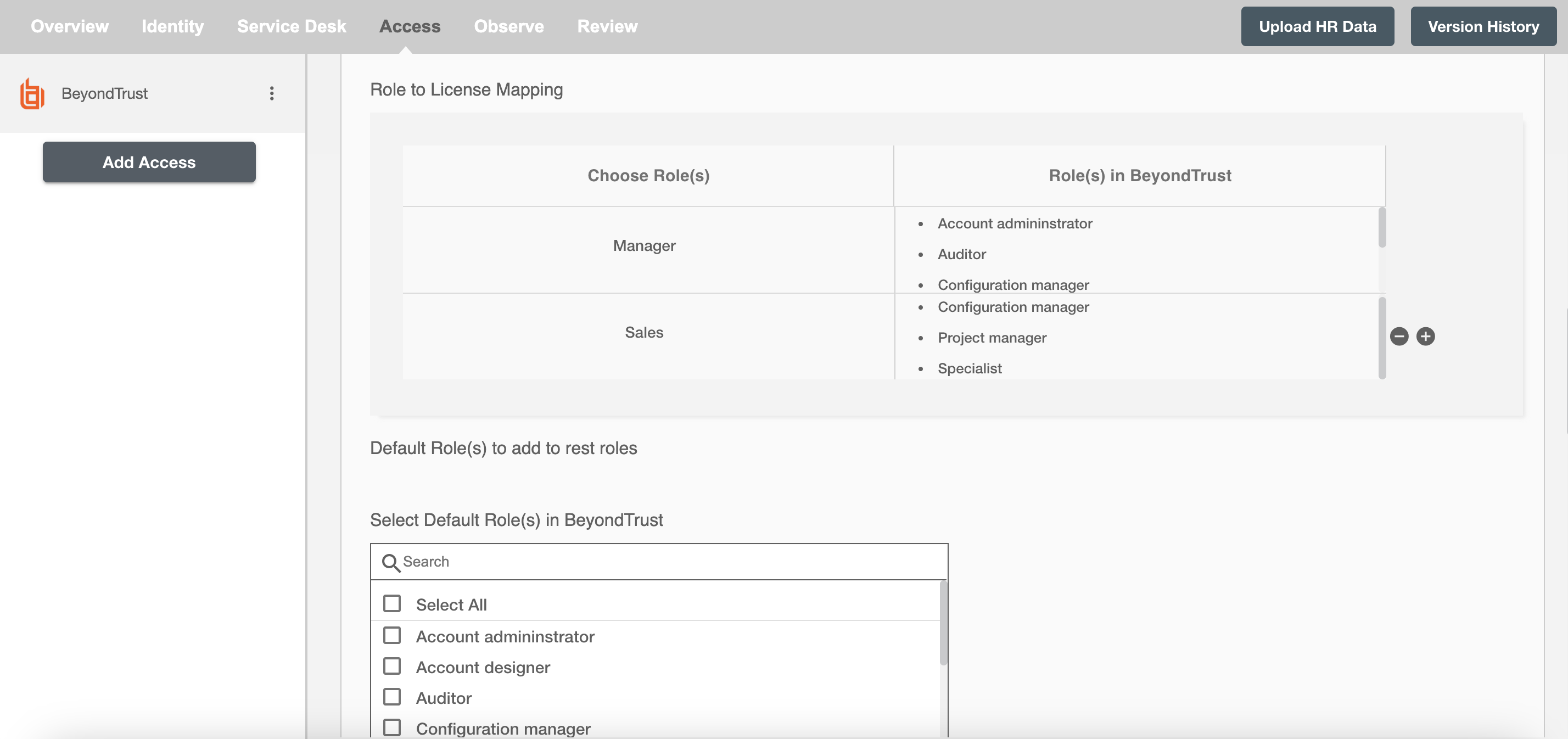 BeyondTrust ScimManager Table2