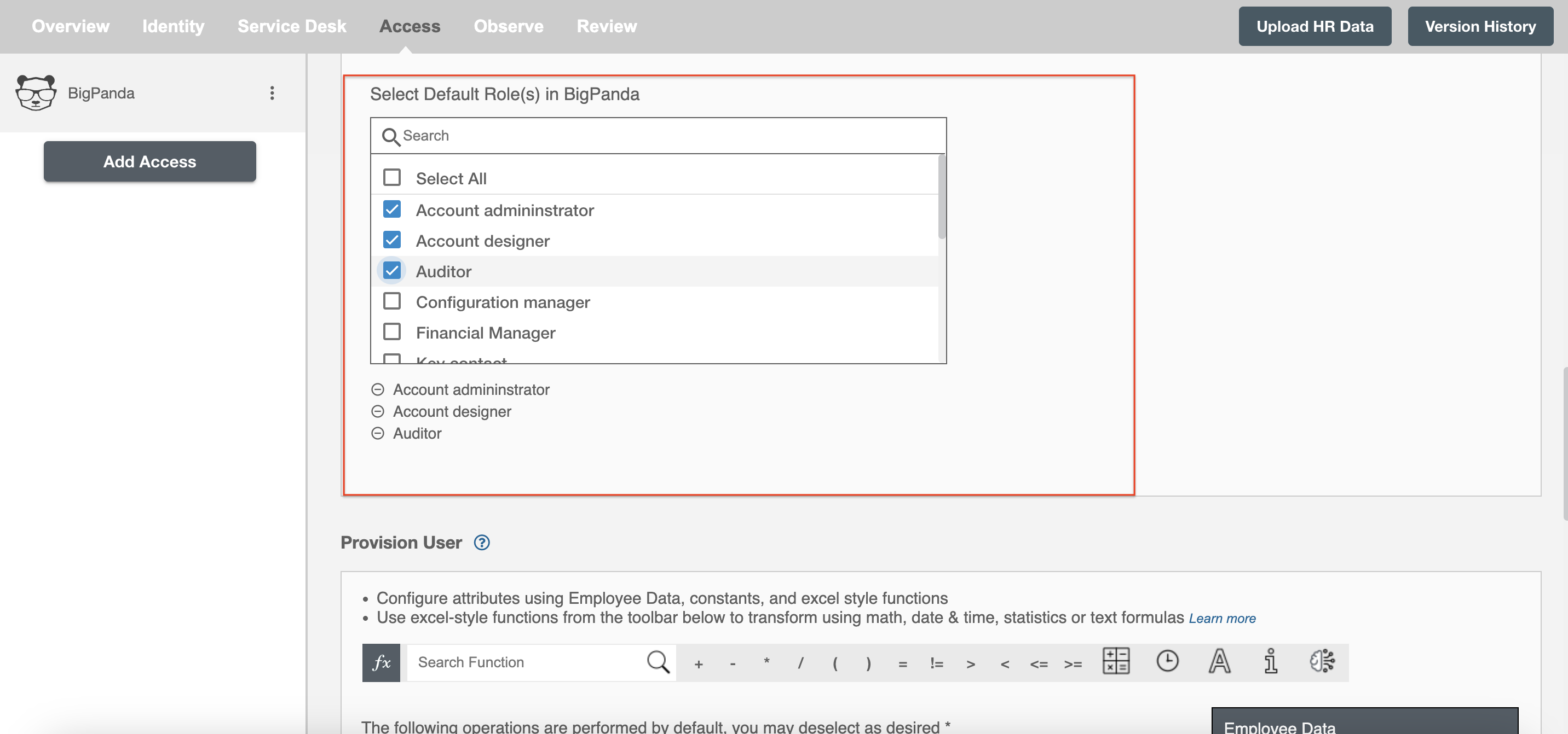 Salesforce ScimManager Default Roles