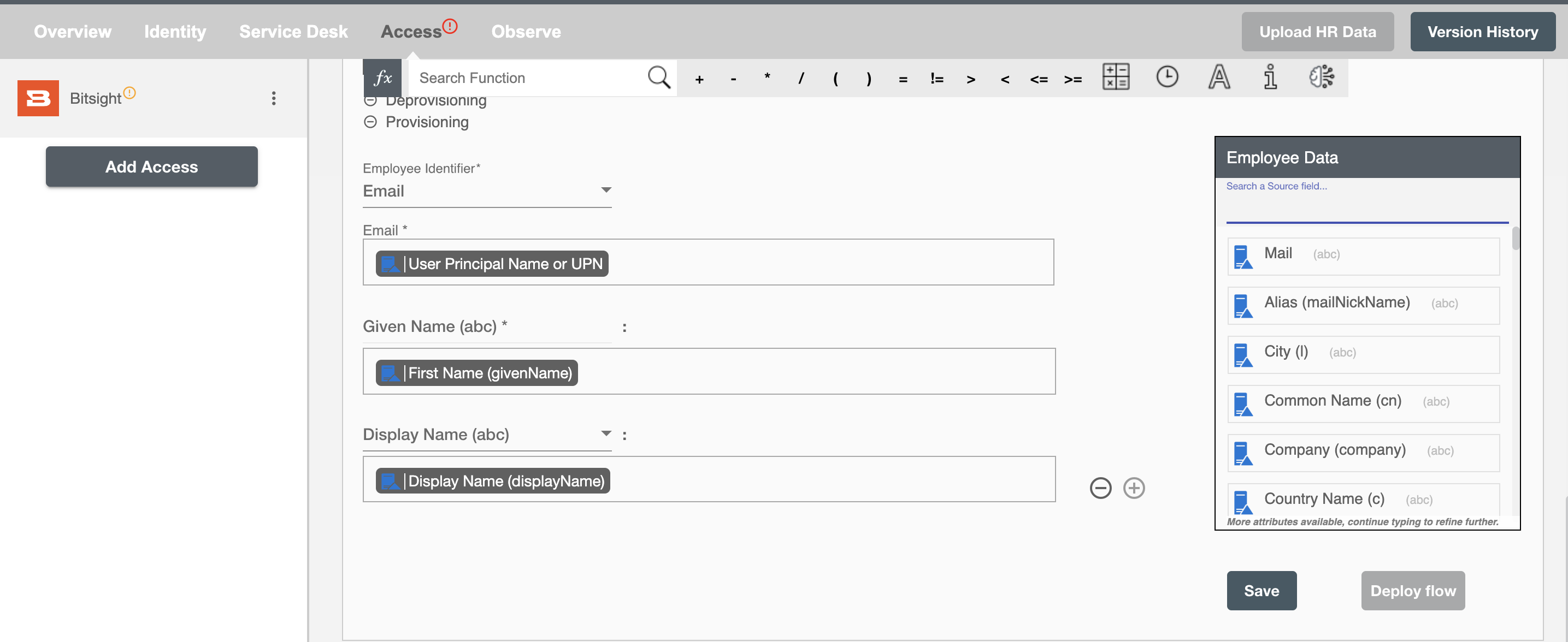 Bitsight Form Attributes